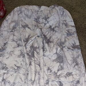 Gray and White Tie-Dye Pants